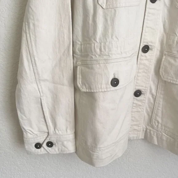 Ted Baker London Mens Summer Utility Jacket Cotton Cream Size 3 - Picture 3 of 11